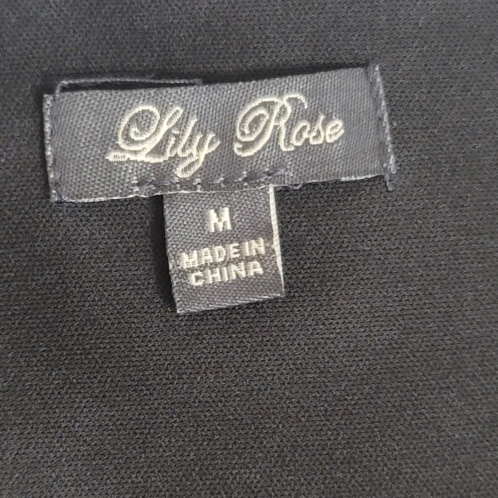 Lily Rose Black Romper V Neck & Back, Women's, Size M - Picture 6 of 11